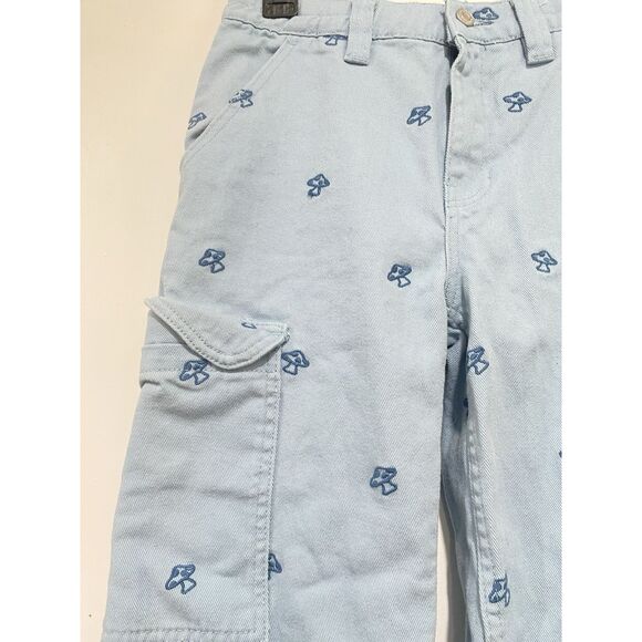 PacSun Baggy Carpenter Jeans Women Small 26X31 Blue Mushroom Denim Cargo Y2K - Picture 8 of 14